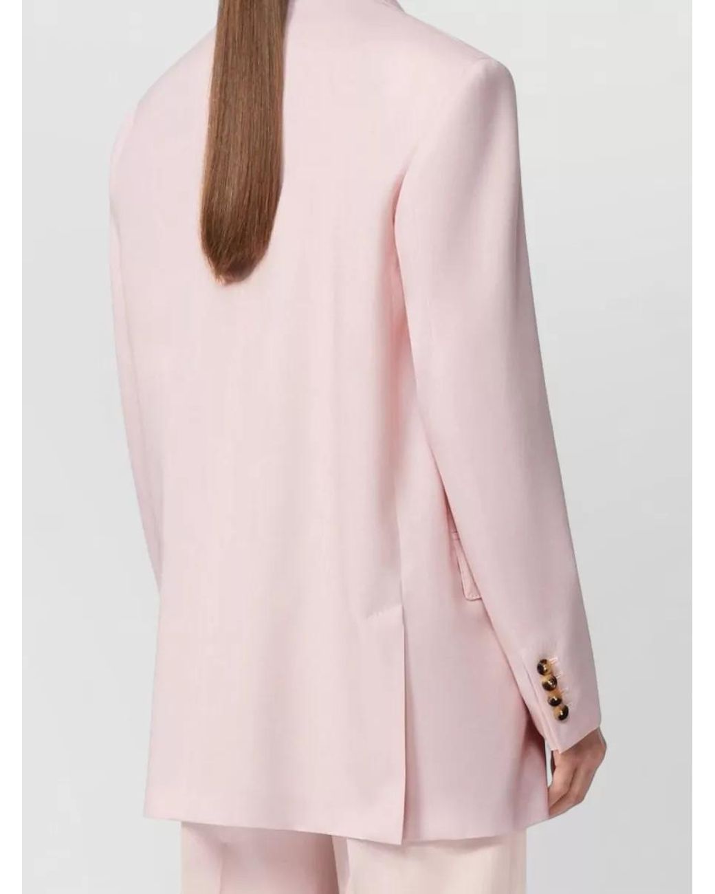 Max Mara Pink Silk Blend Double-Breasted Blazer