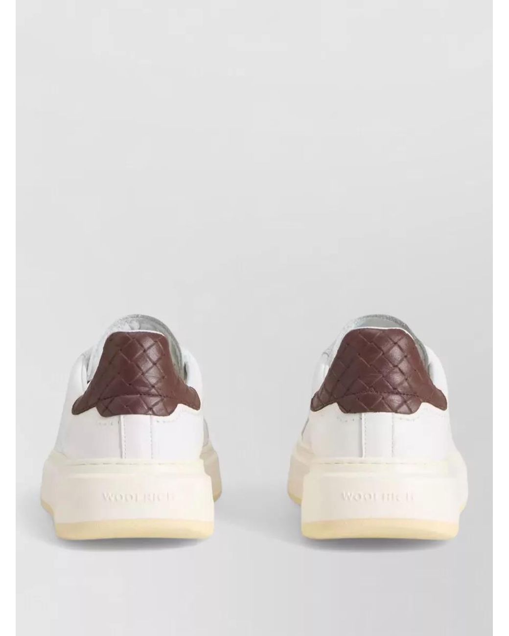 Woolrich White Leather Low-Top Sneakers for men