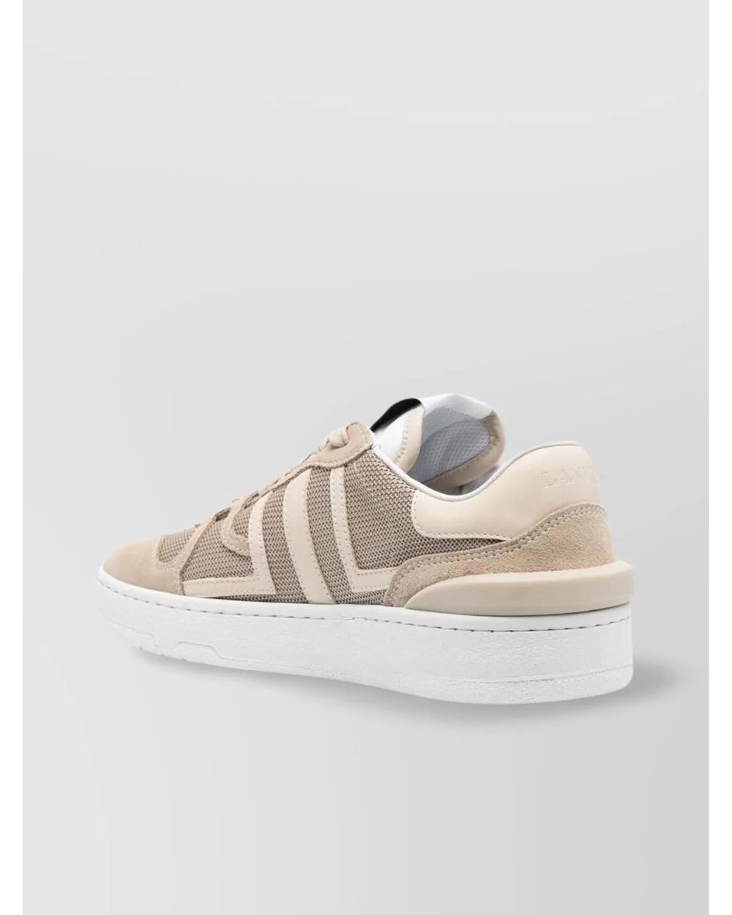 Lanvin White Paneled Logo-Print Low-Top Sneakers