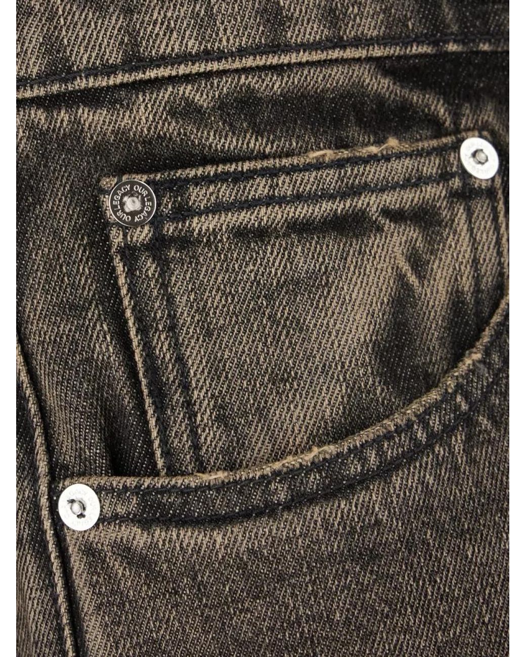 Our Legacy Gray Denim Straight-Leg Trousers for men