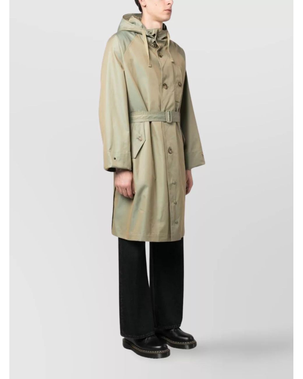 Baracuta Natural Hooded Belted Trench Coat for men