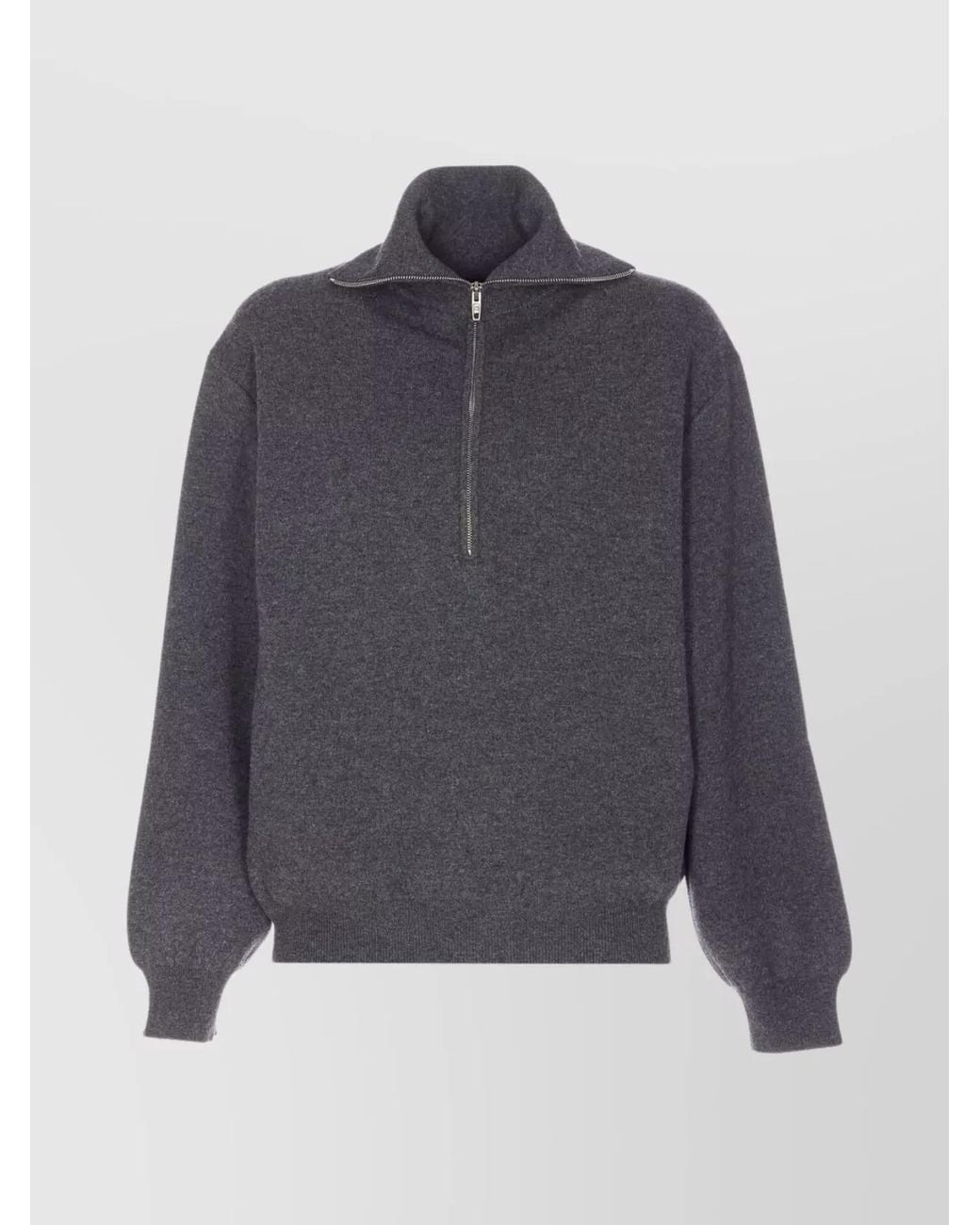 Balenciaga Blue High-Neck Wool Zip-Up Jumper
