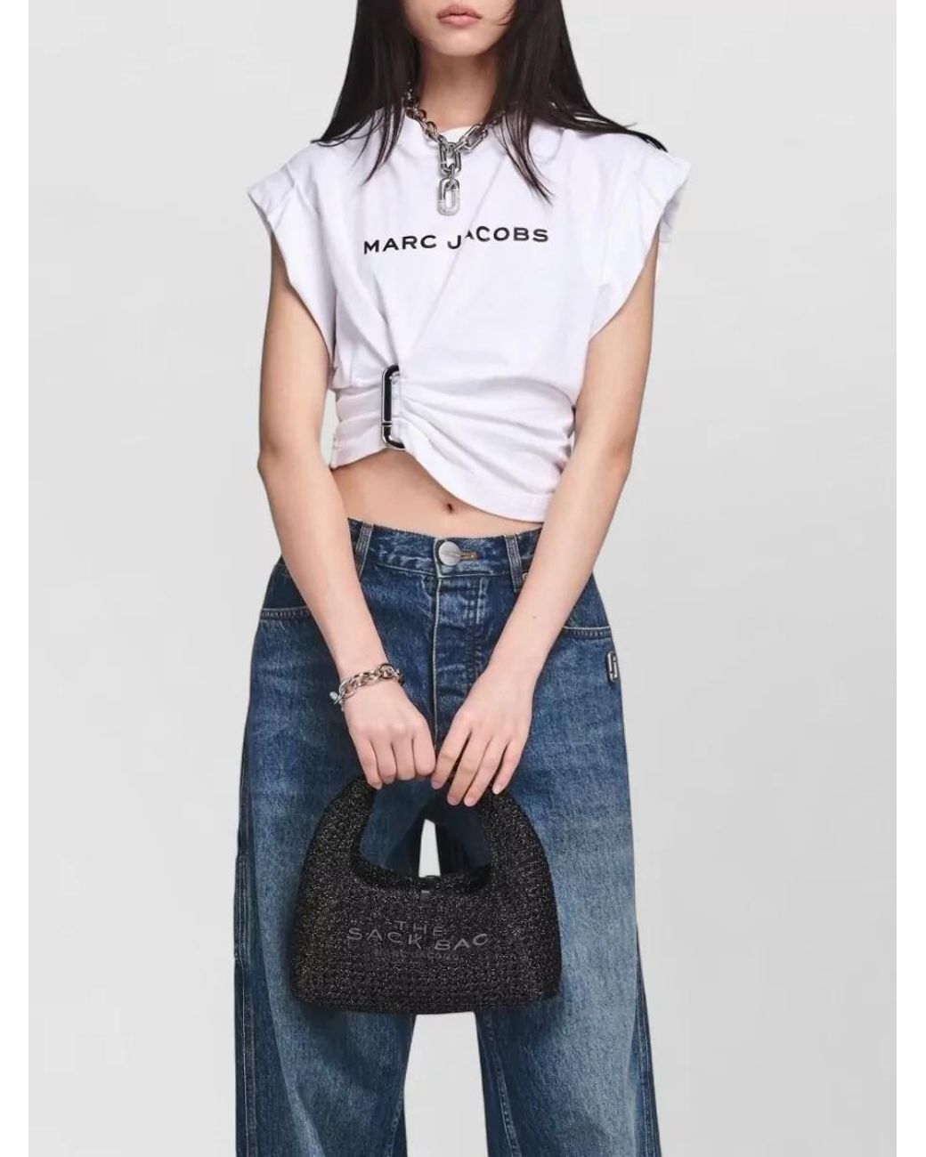 Marc Jacobs Black The Mini Sack Crochet Shoulder Bag