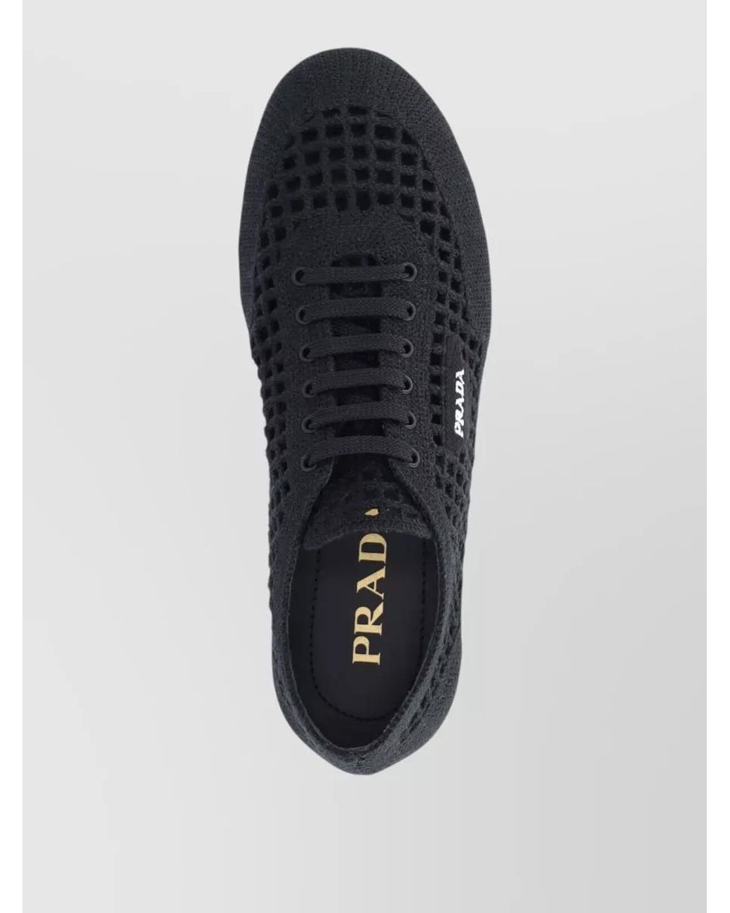 Prada Black Low Top Lace-Up Sneakers