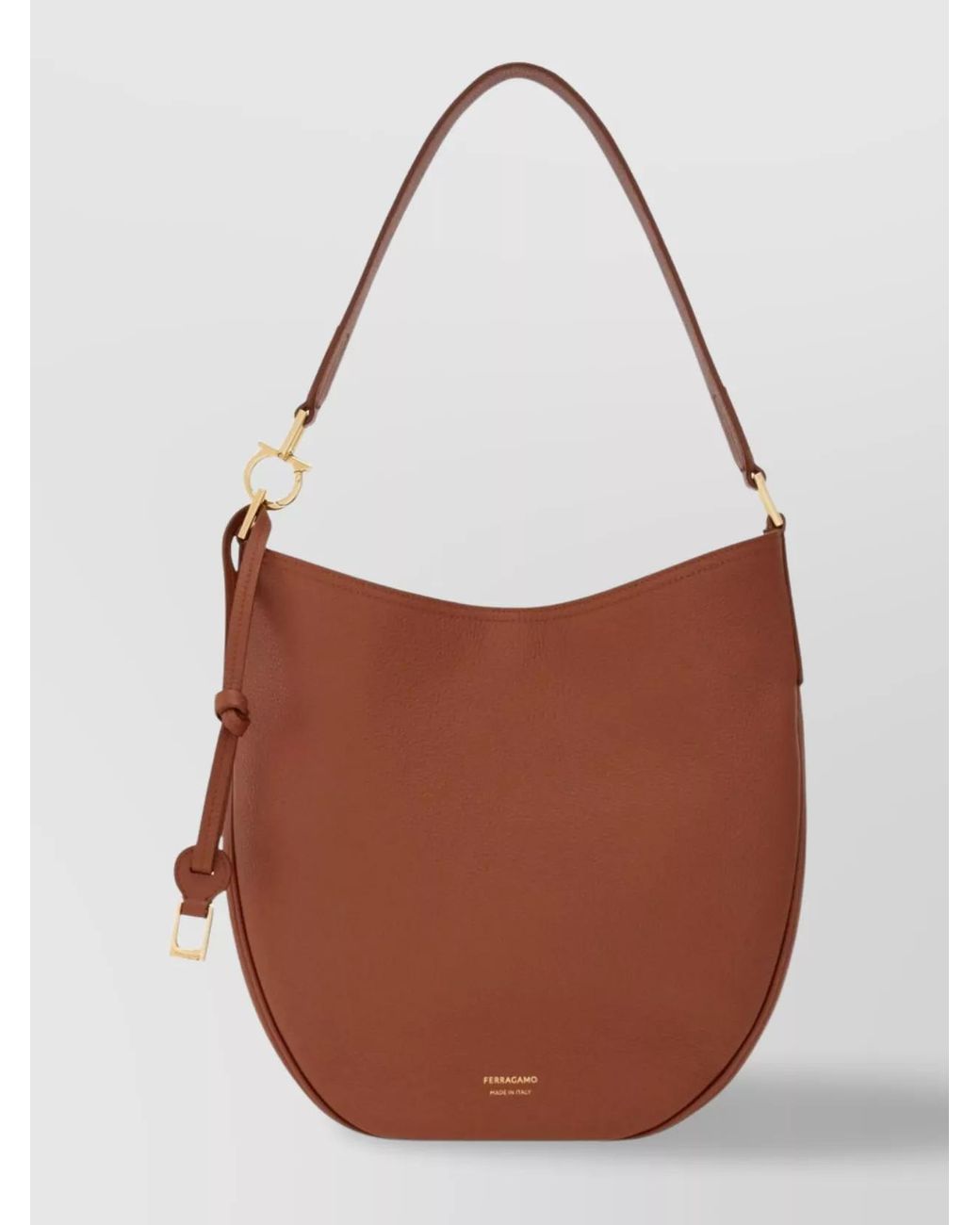 Ferragamo White Medium Calf Leather Hobo Bag