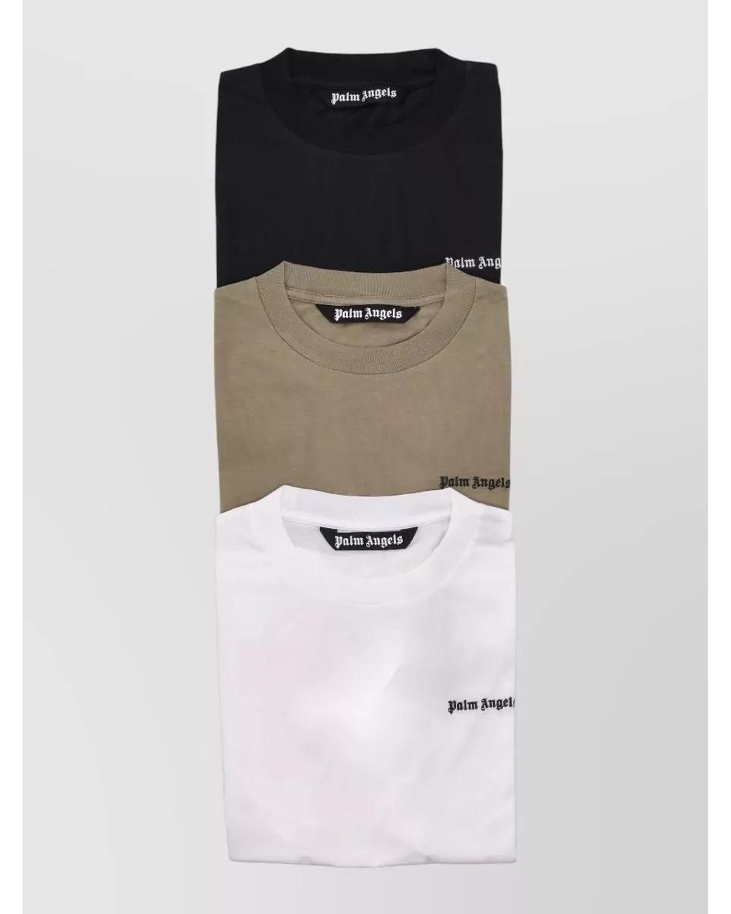 Palm Angels Gray Cotton Regular-Fit T-Shirt Tripack for men