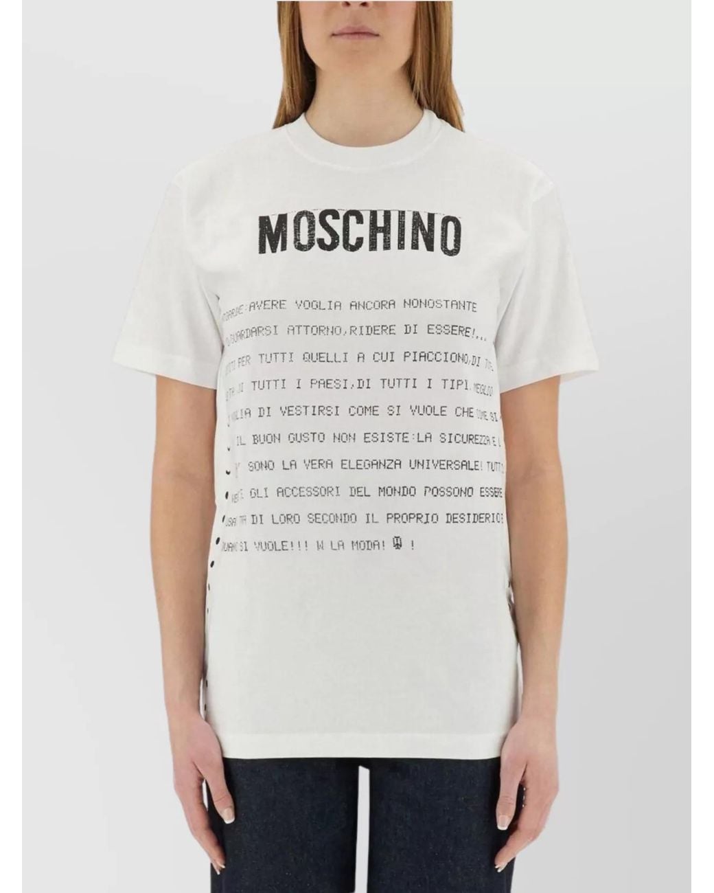 Moschino White Printed Cotton Regular-Fit T-Shirt