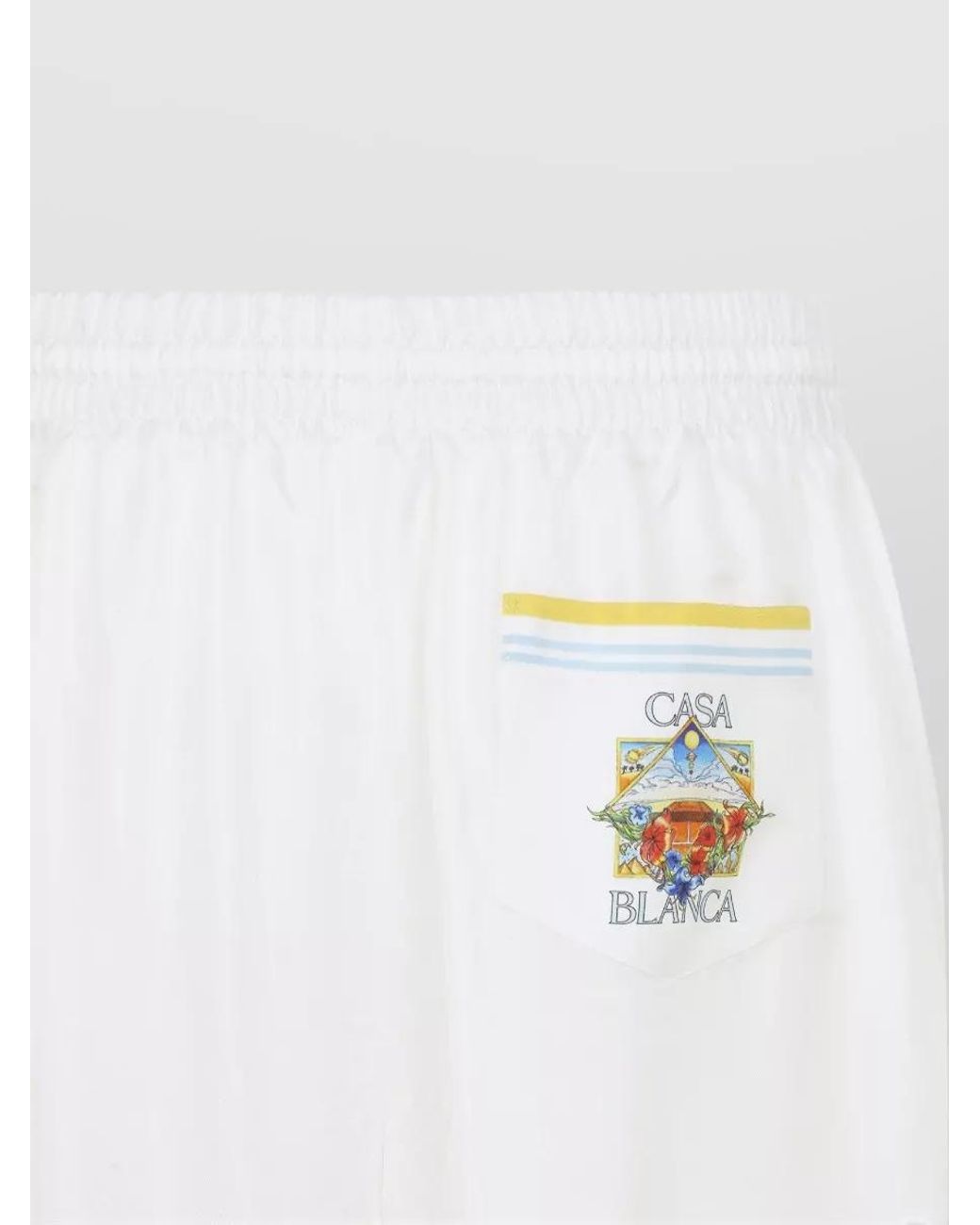 Casablanca Multicolor Silk Printed Deck Shorts for men