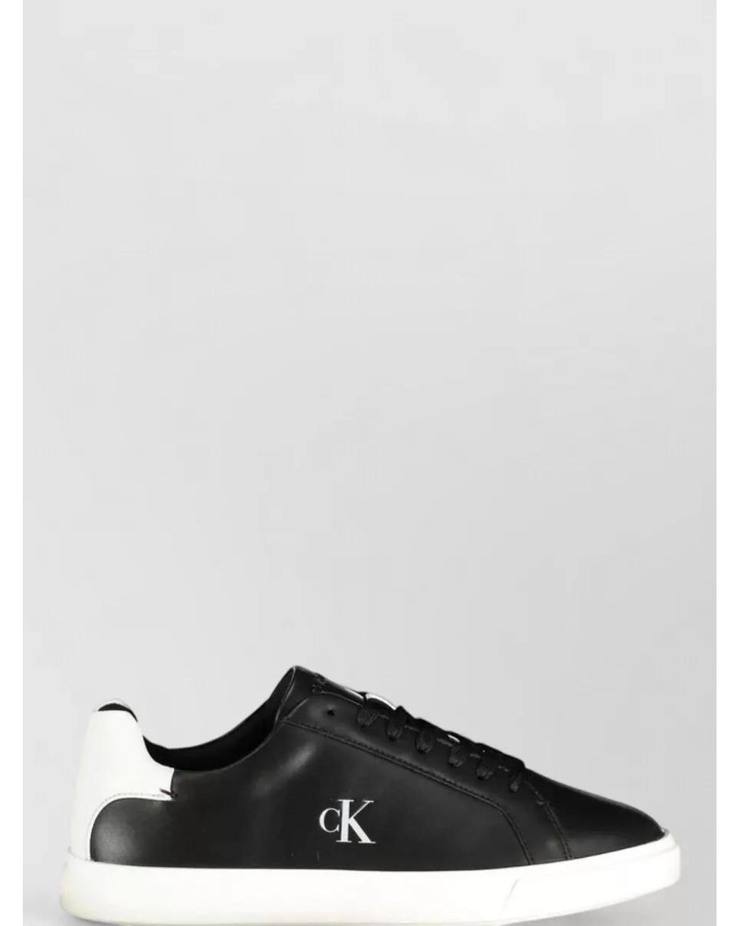 Calvin Klein Black Leather Low-Top Sneakers