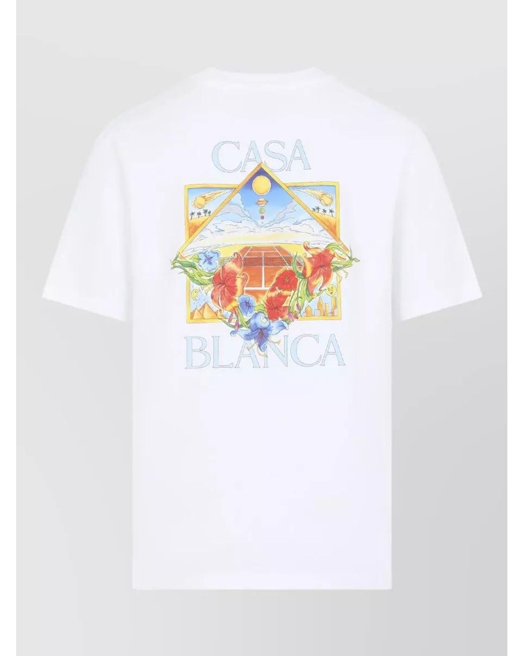 Casablanca White Organic Cotton Printed T-Shirt for men