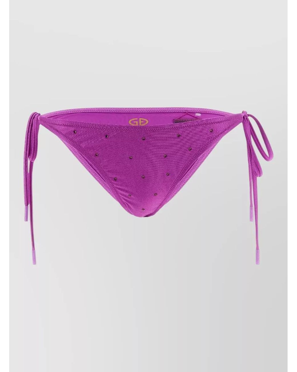 Goldbergh Purple Crystal-Embellished Low-Rise Bikini Briefs