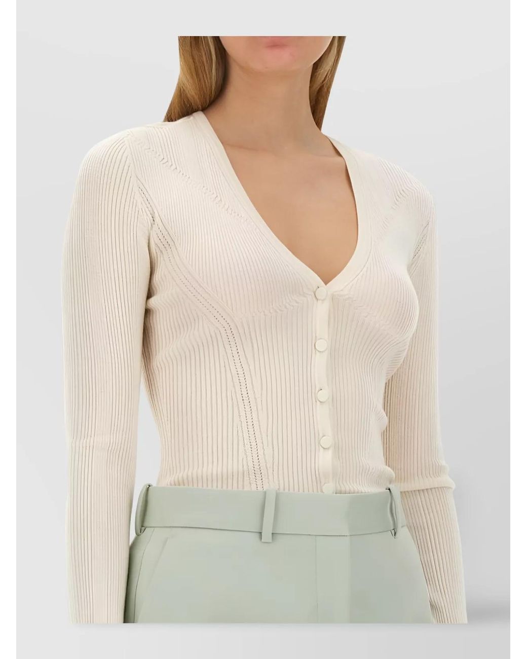 Lanvin Green Cashmere Silk Wool Cardigan