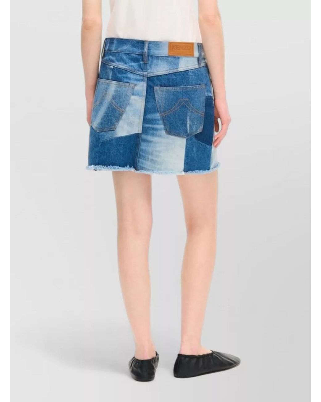 KENZO Blue Denim Midi Skirt