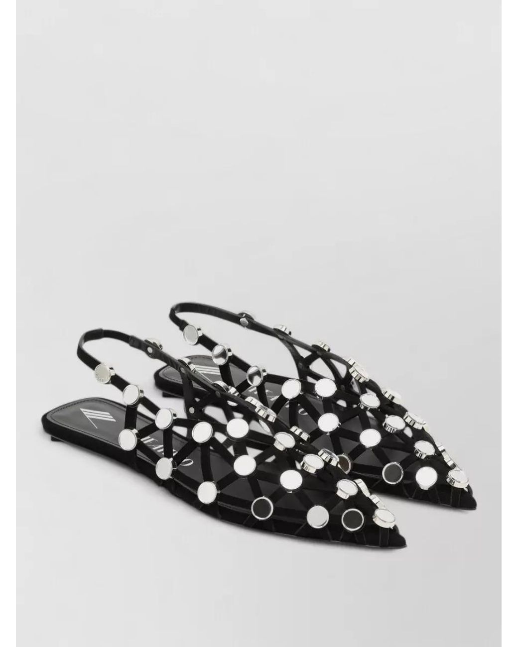 The Attico Metallic Leather Ballerina Shoes