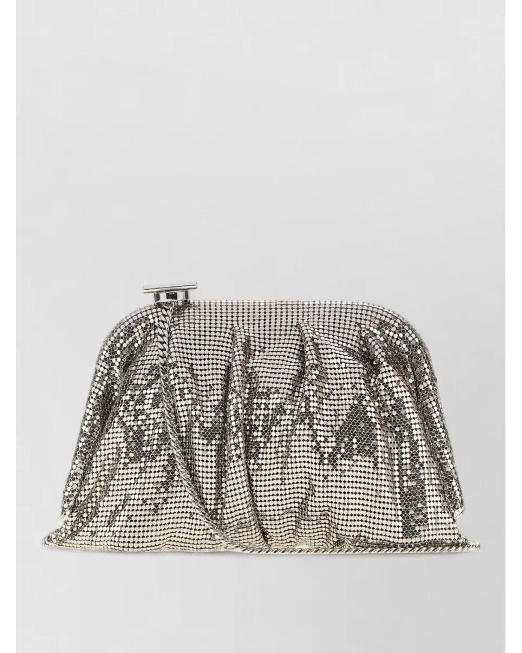 Benedetta Bruzziches Gray Embellished Fabric Clutch Bag