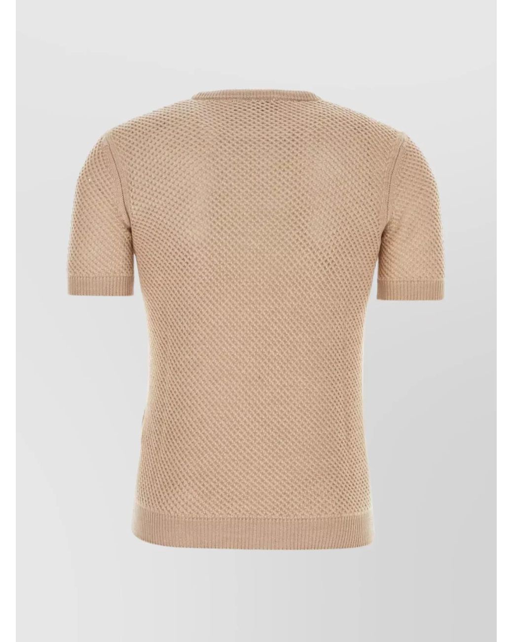 Fendi Natural Wool Mesh Short-Sleeve T-Shirt for men