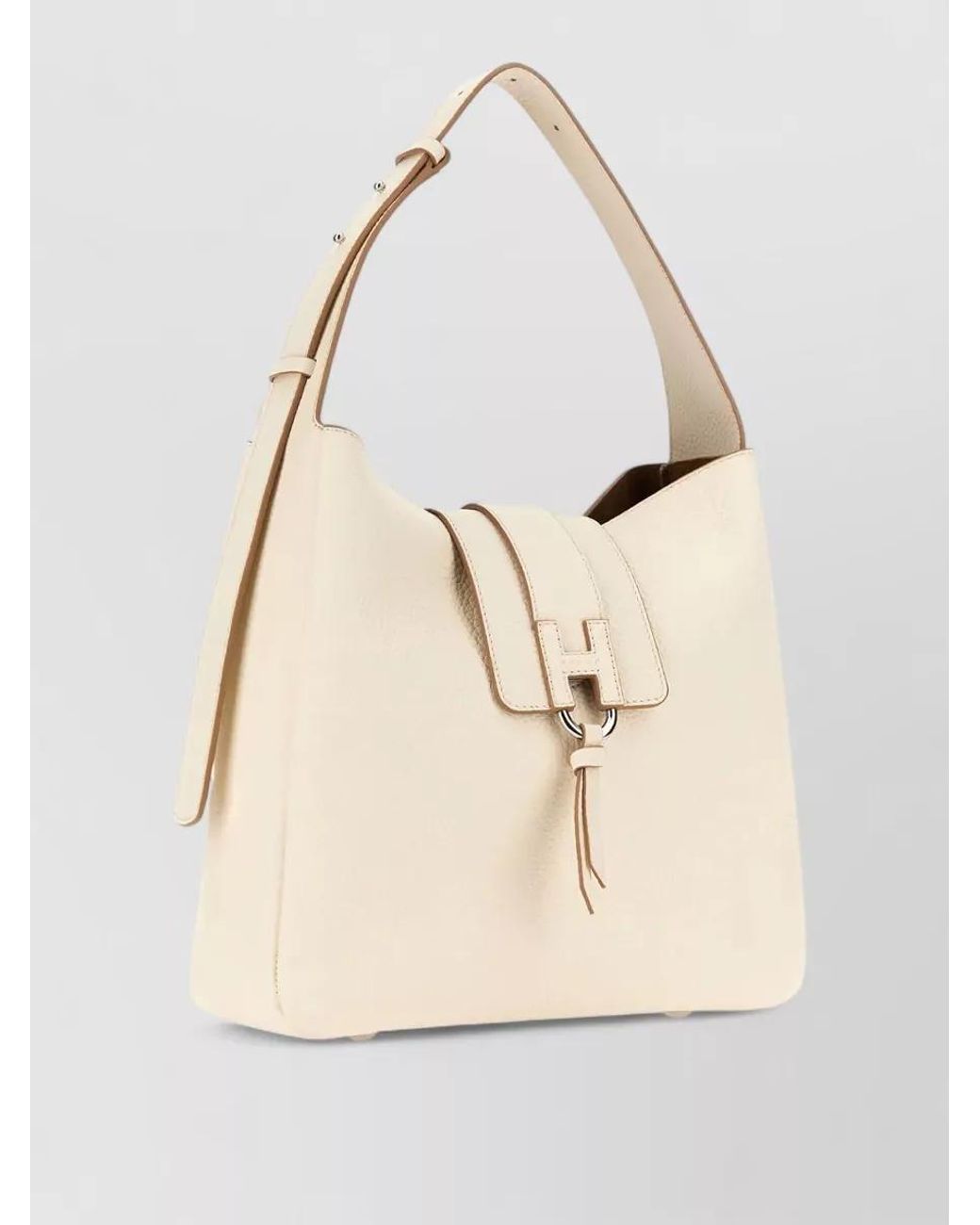 Hogan Natural H-Hobo Leather Shoulder Bag