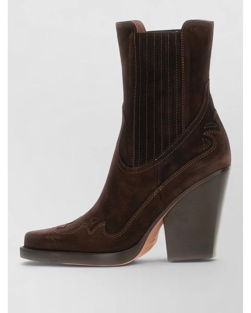 Paris Texas Brown Suede Embroidered Ankle Boots