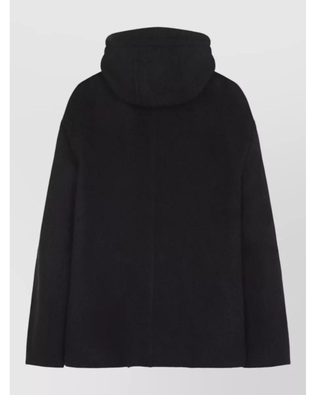 Studio Nicholson Black Brushed Hooded Oversized Coat