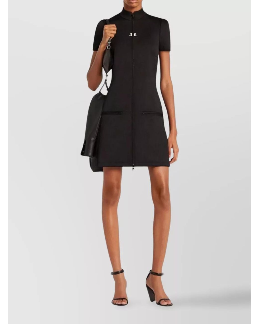 Courreges Black Slim-Fit Mini Dress