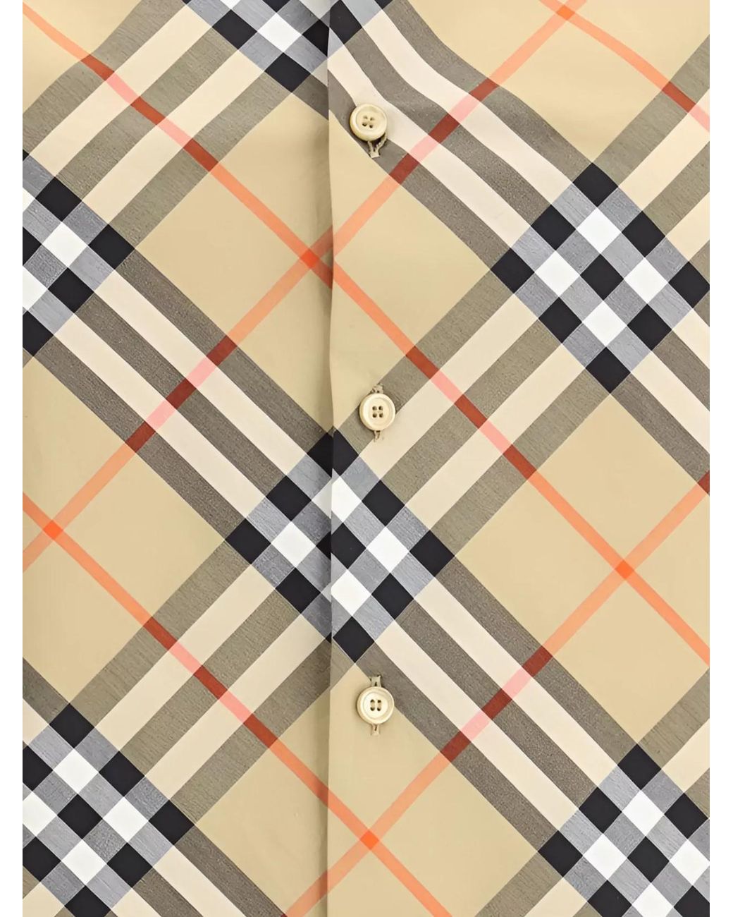 Burberry Gray Cotton Check Long-Sleeve Shirt