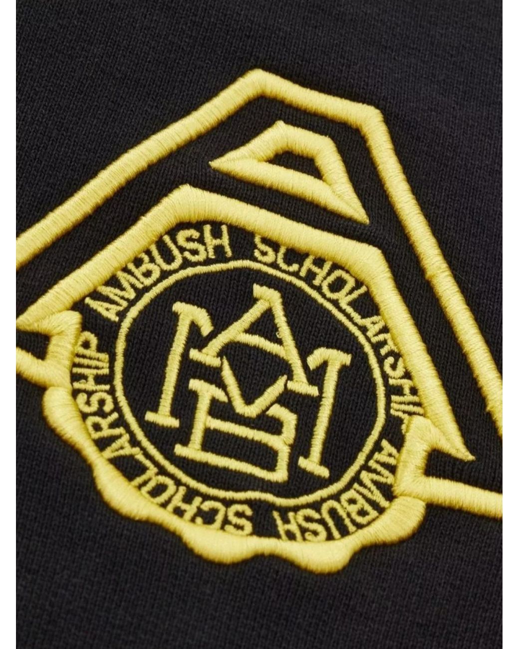 Ambush Black Cropped Cotton Logo-Embroidered Sweatshirt