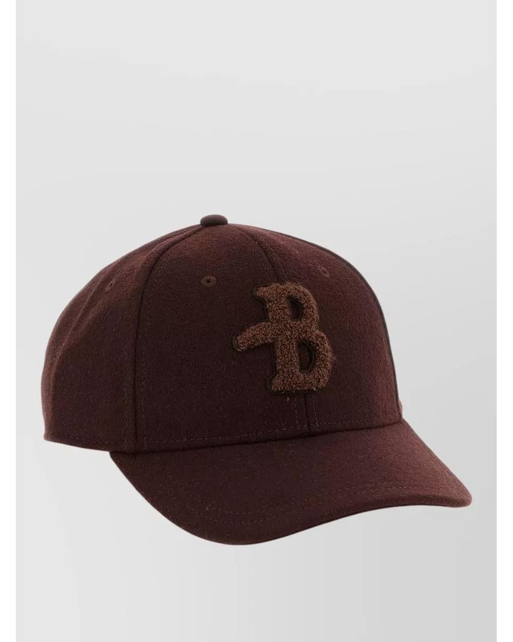 Ballantyne Brown Wool Blend Monogram Patch Baseball Cap for men