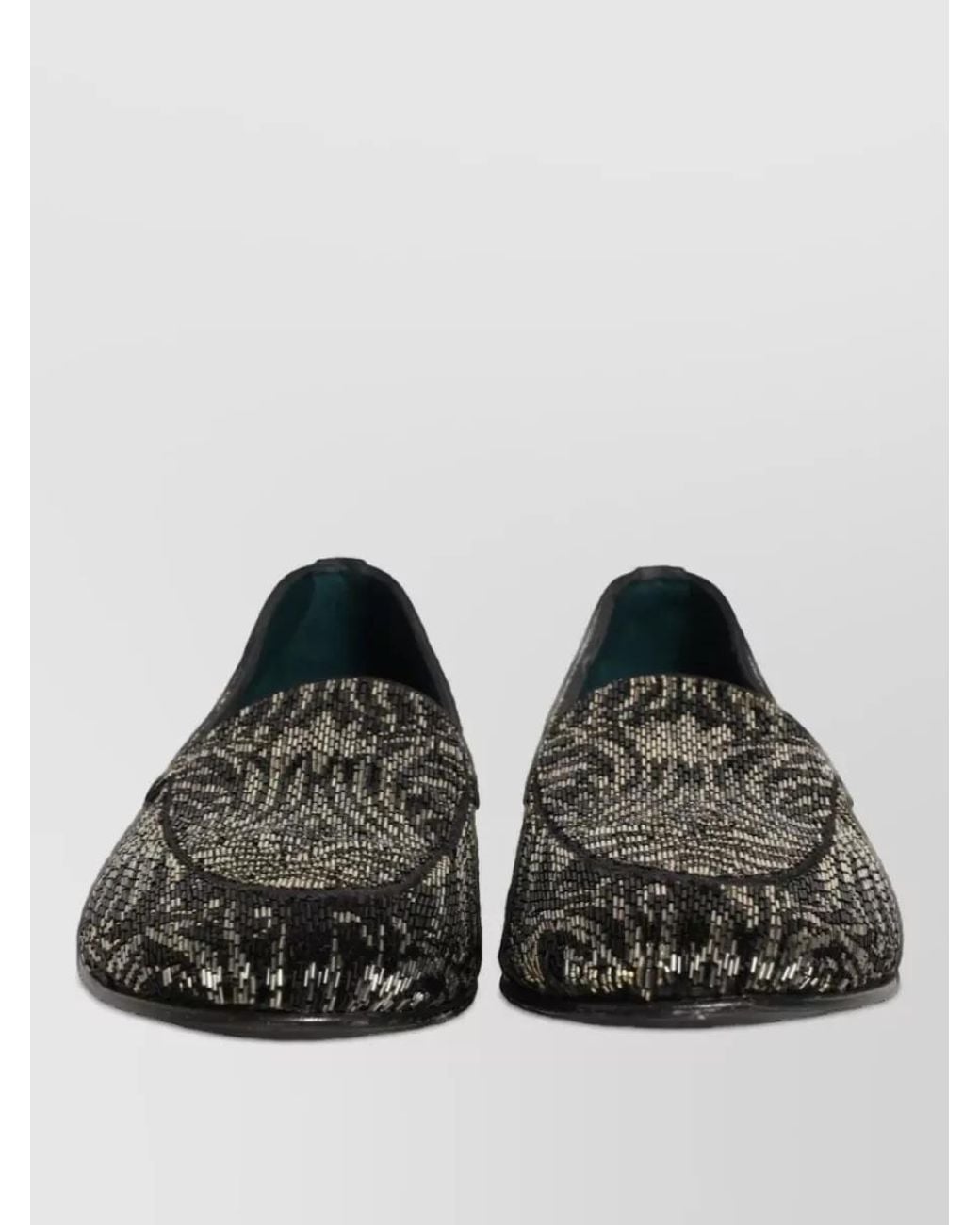 Dolce & Gabbana Black Leather Embellished Loafers for men