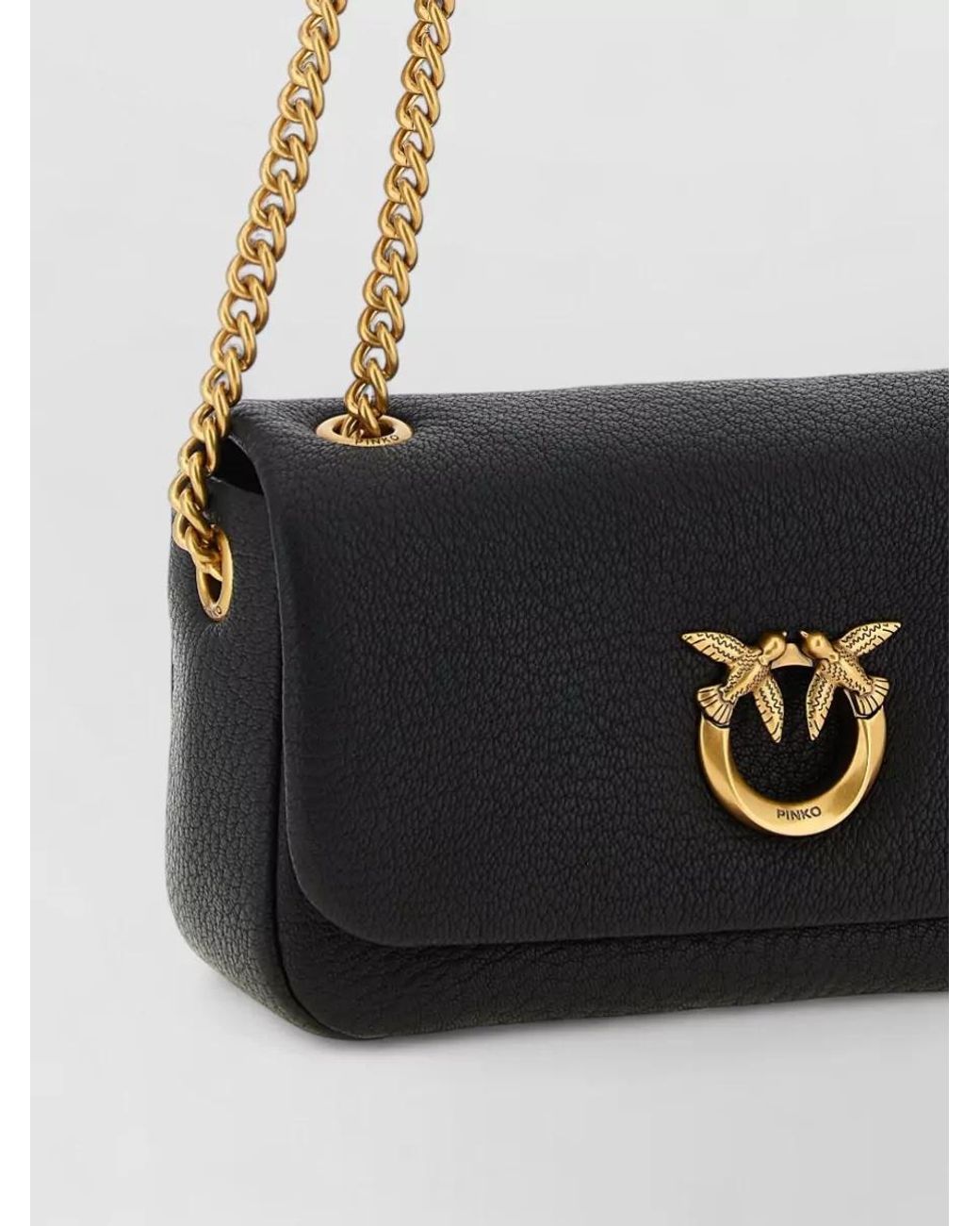 Pinko White Love Bag Lamb Leather Shoulder Bag