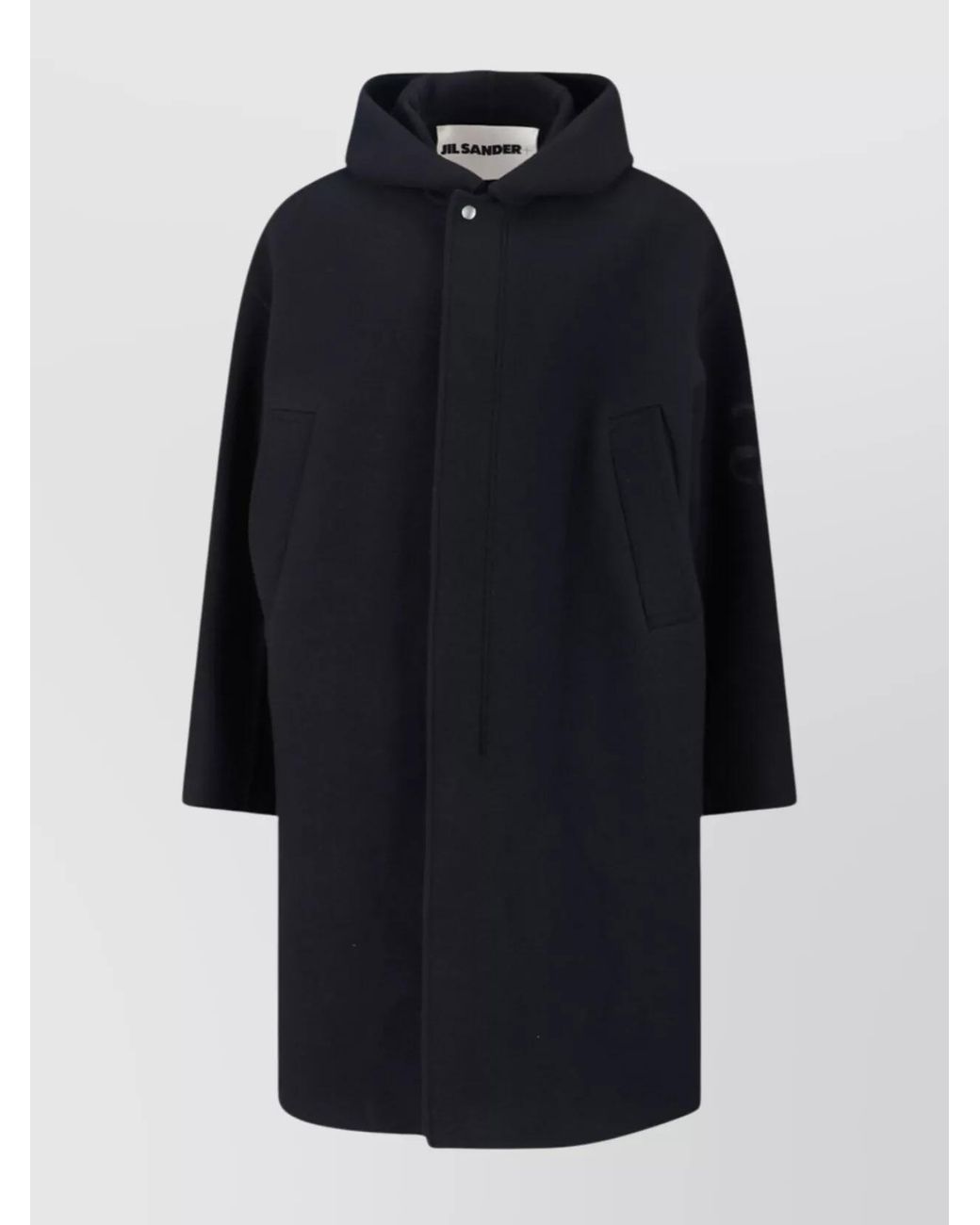 Jil Sander Blue Virgin Wool Hooded Jacket for men
