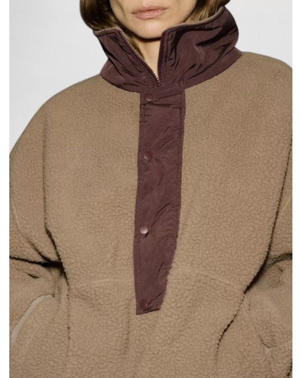 Entire studios Brown Fleece Half Zip Lightweight Jacket for men
