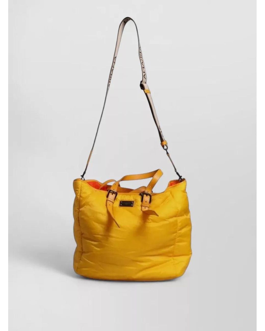 Dolce & Gabbana Yellow Quilted Nylon Shoulder Duffle Bag for men