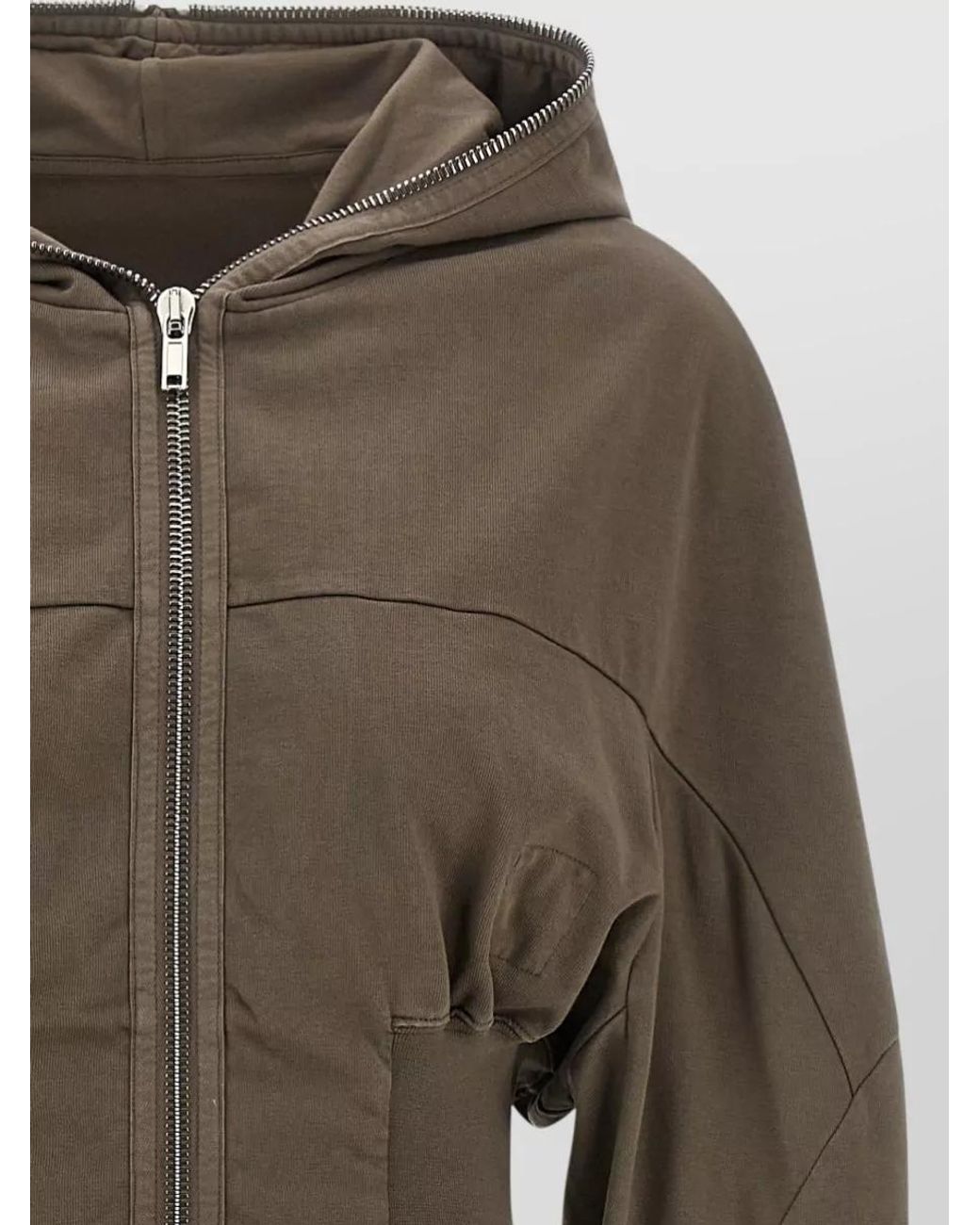 Rick Owens Multicolor Cotton Cropped Zip Hoodie
