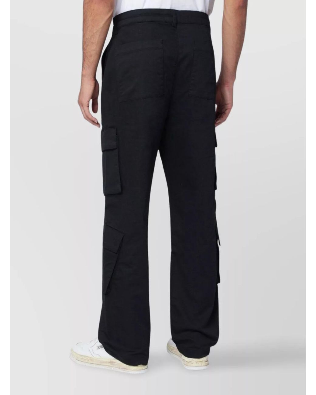 Represent Blue Cotton Cargo Trousers for men