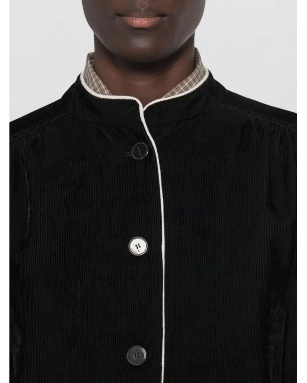Forte_forte Black Velvet Single Breasted Coat