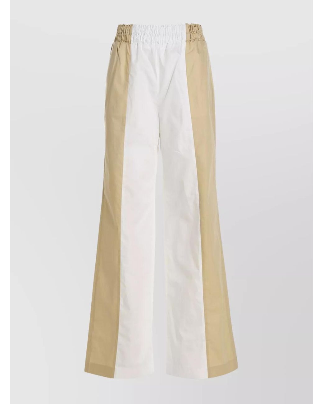Fabiana Filippi White Two-Tone Wide-Leg Trousers