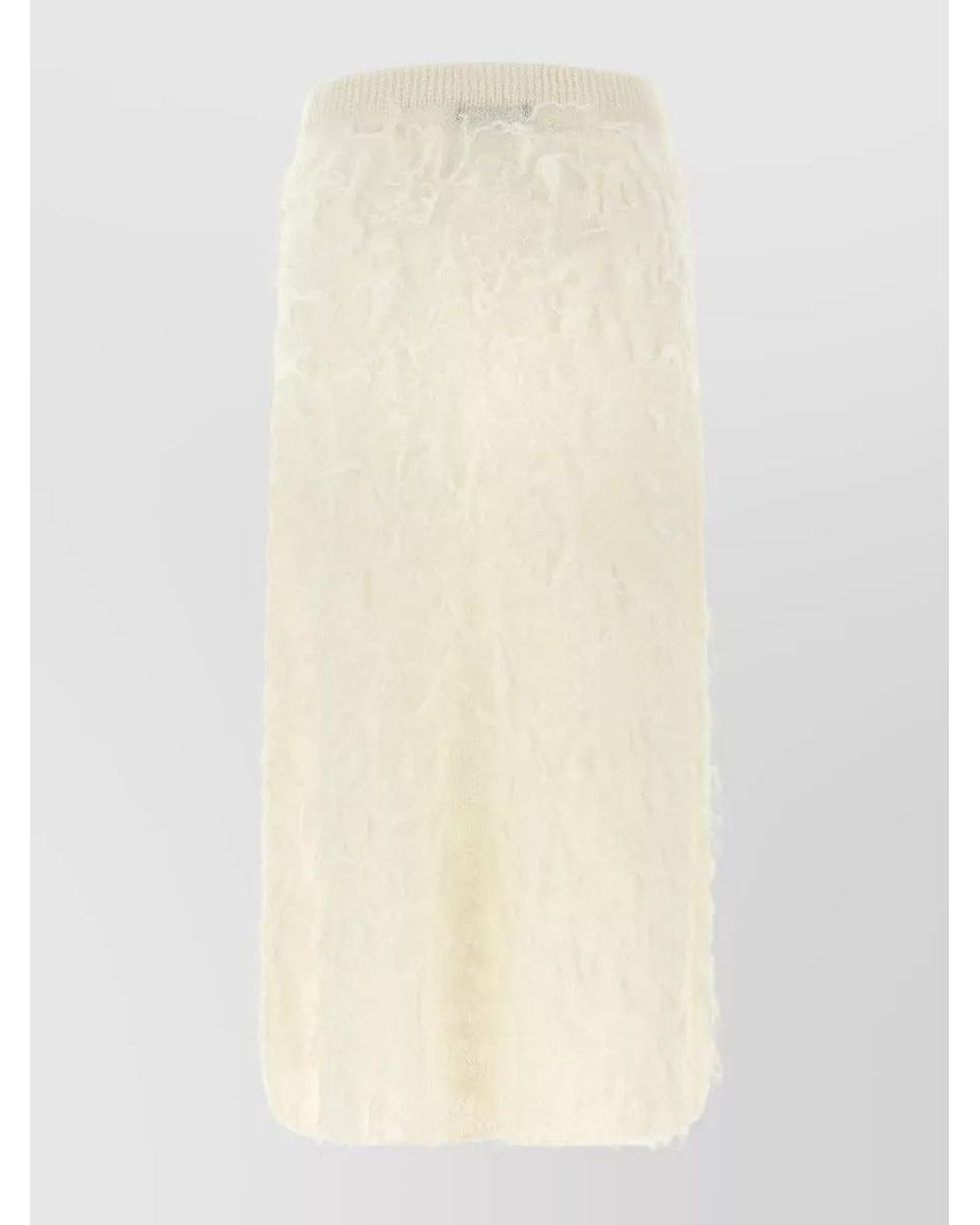 Fabiana Filippi Natural Brushed Midi Fitted Skirt
