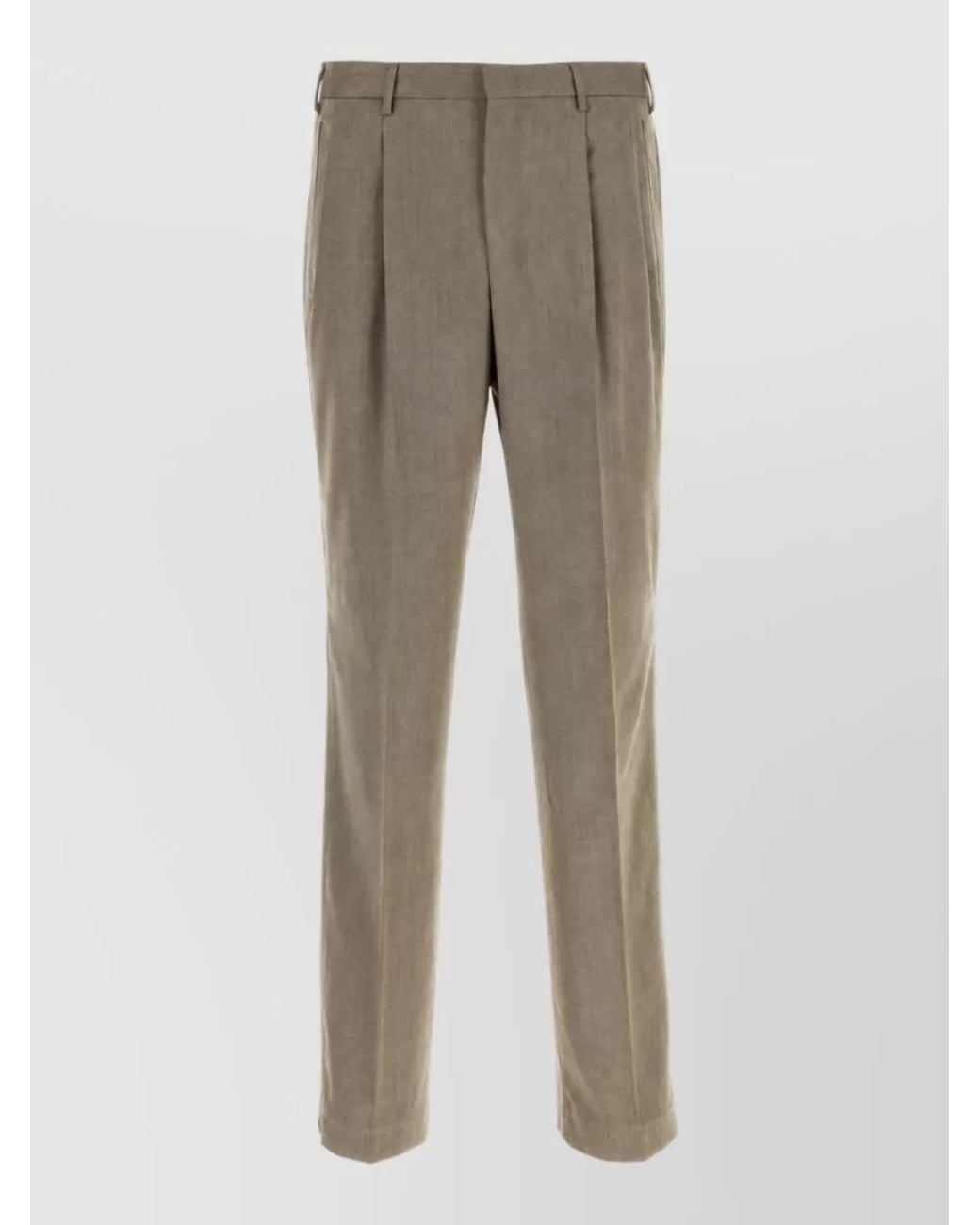 PT Torino Gray Virgin Wool Tailored Trousers for men