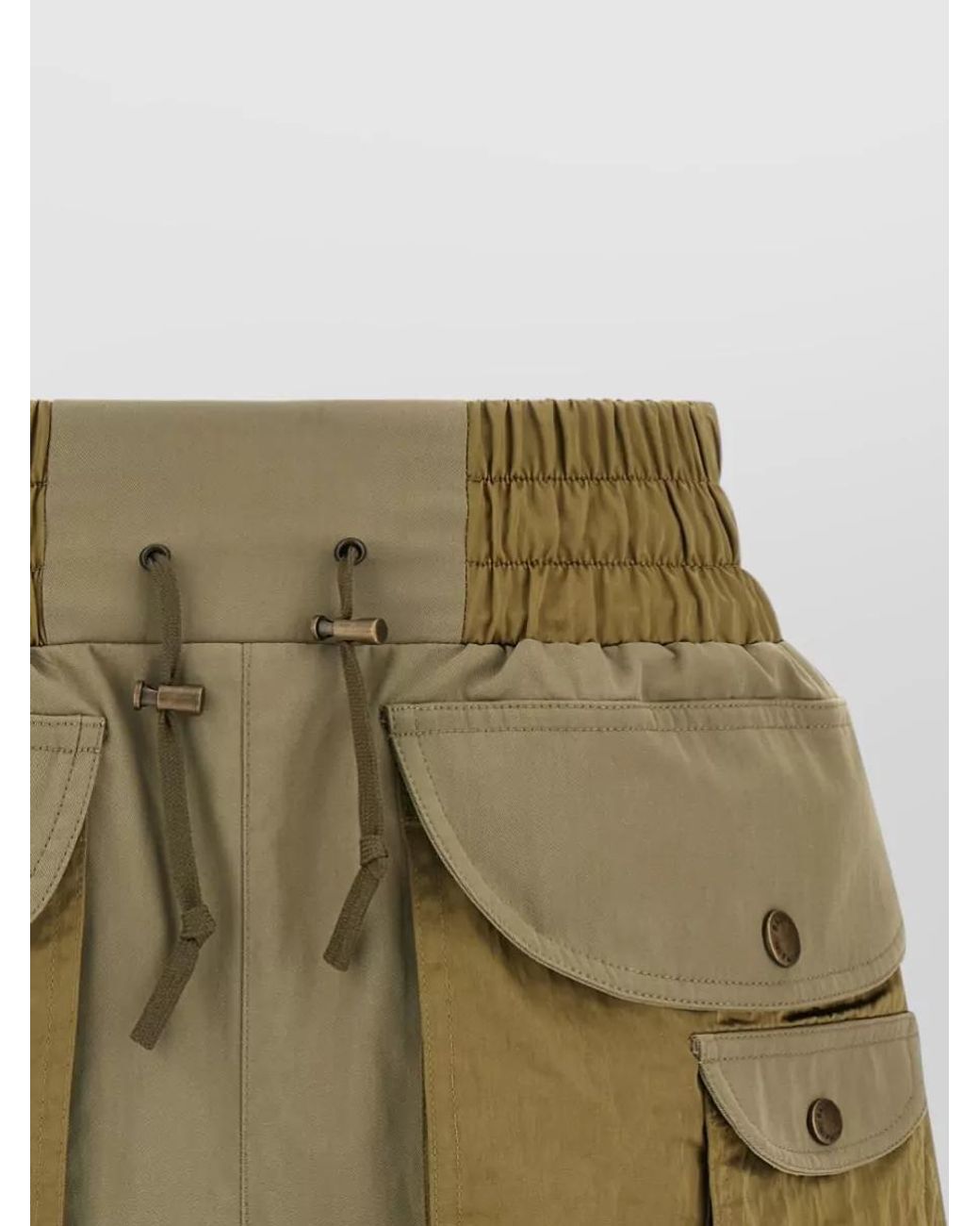 Balmain Green Utility Shorts Buttoned And Flap Pockets Belt Loops