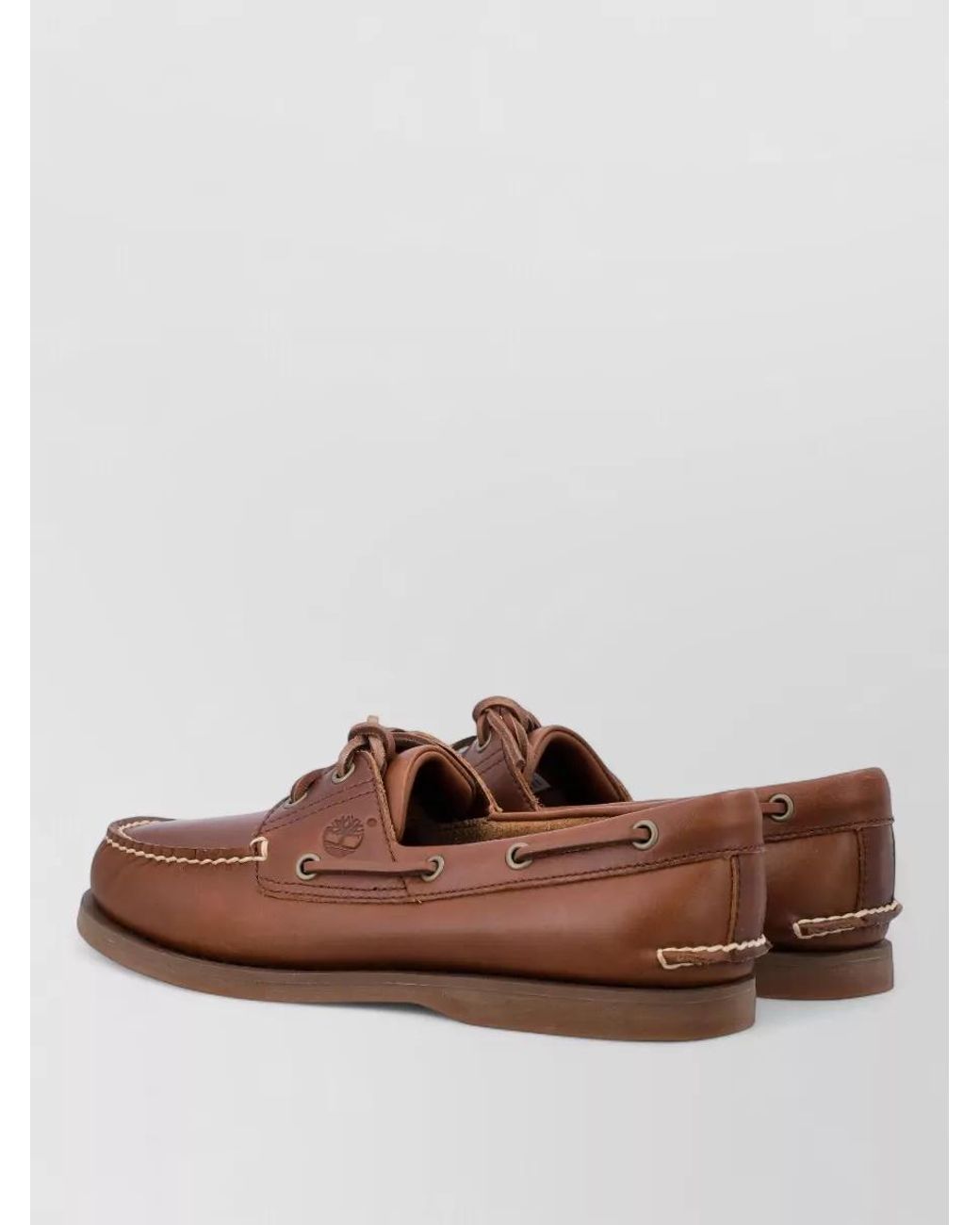 Timberland Brown Leather Boat Shoes for men