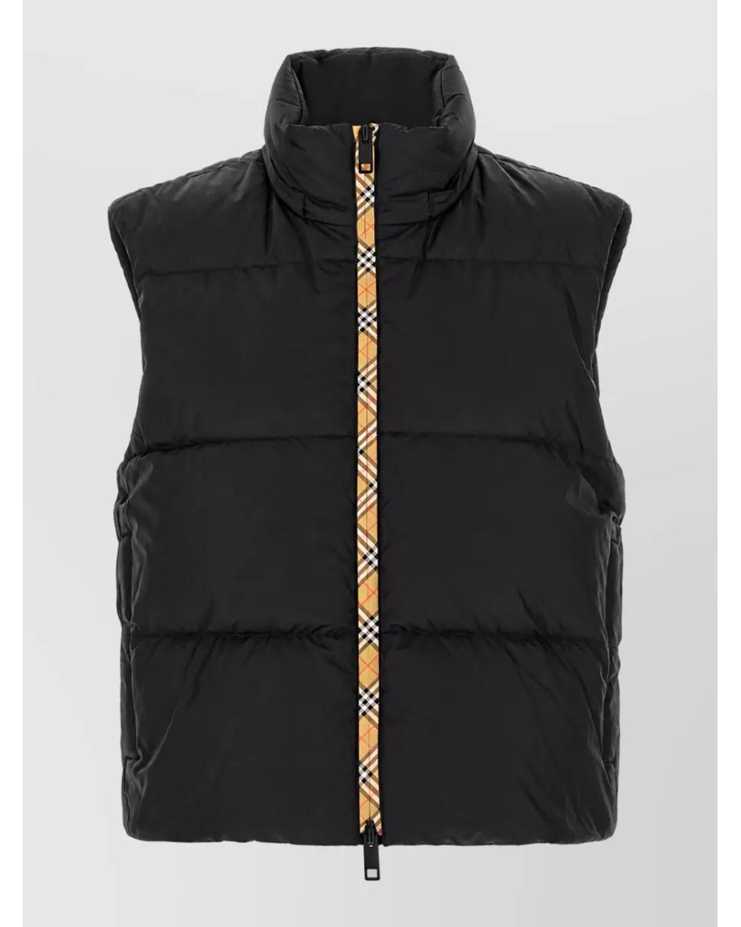 Burberry Black Down Cropped Quilted Hooded Jacket