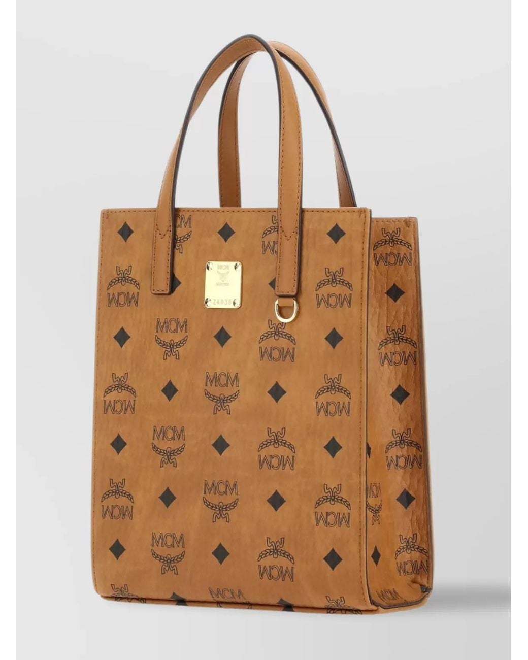 MCM Brown Aren Mini Coated Canvas Shoulder Bag