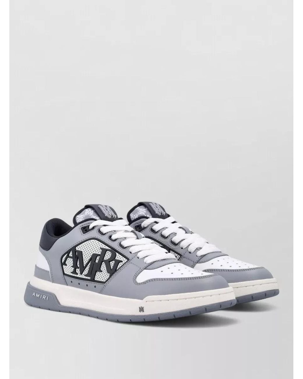Amiri White Classic Low Two-Tone Perforated Leather Sneakers for men