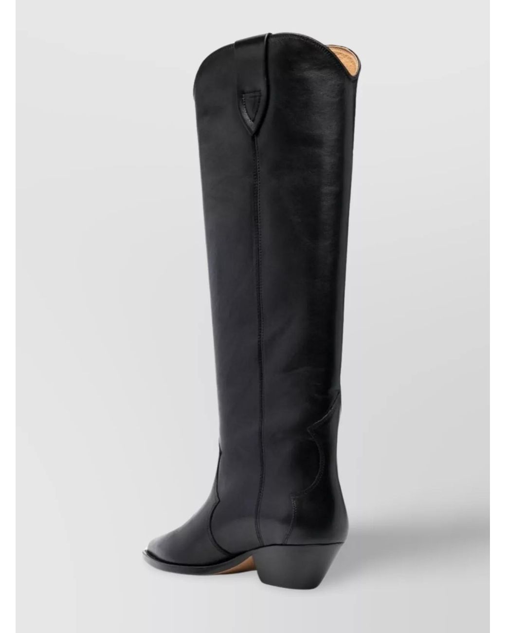 Isabel Marant Black Leather Knee-High Cowboy Boots