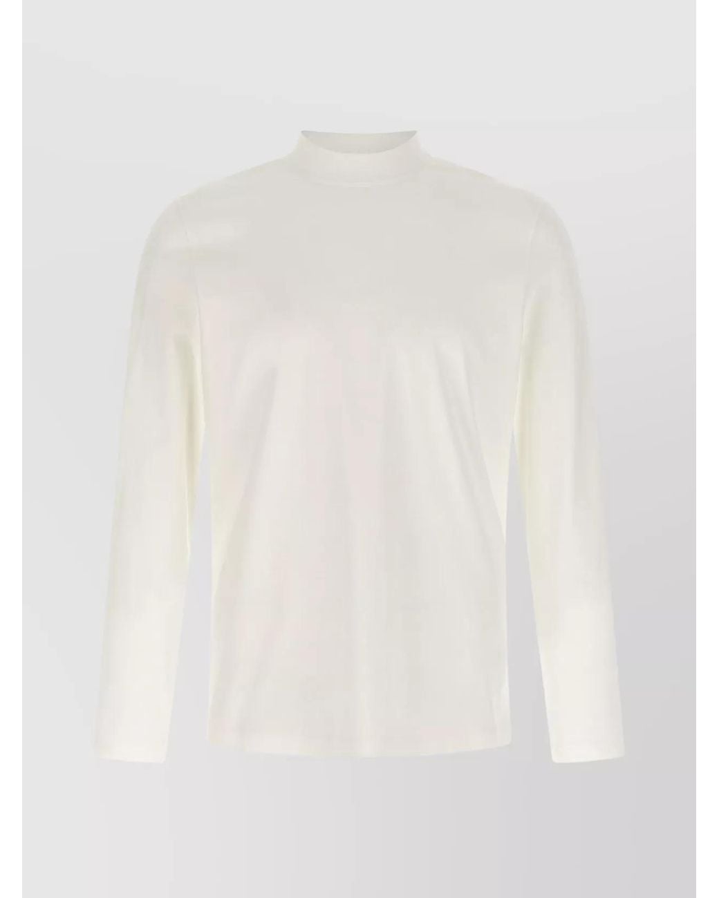 Brunello Cucinelli White T-Shirt Crew Neck Long Sleeves for men