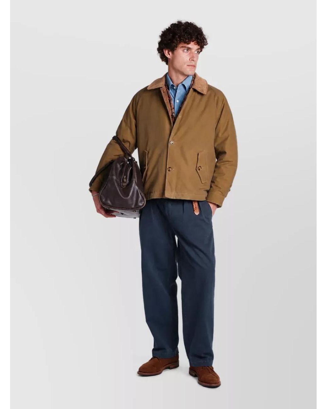 Baracuta Natural Waxed Cotton Regular-Fit Single-Breasted Coat for men