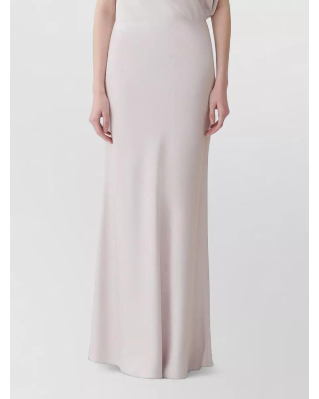 Fabiana Filippi White Satin High-Rise Maxi Skirt