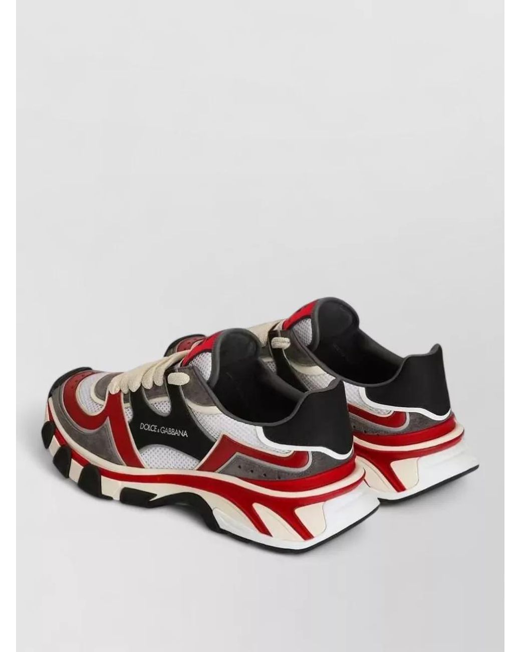 Dolce & Gabbana Multicolor Leather Mesh-Panel Low-Top Sneakers for men