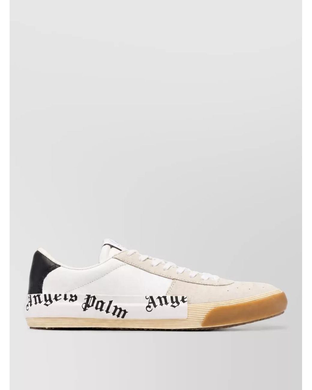 Palm Angels White Calfskin Leather Low Top Sneakers for men