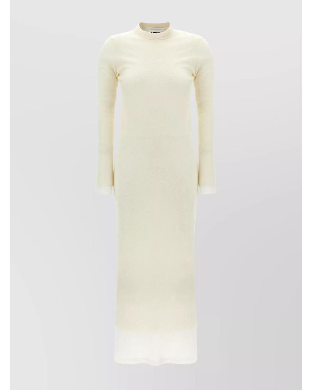 Jil Sander White Wool Midi Dress